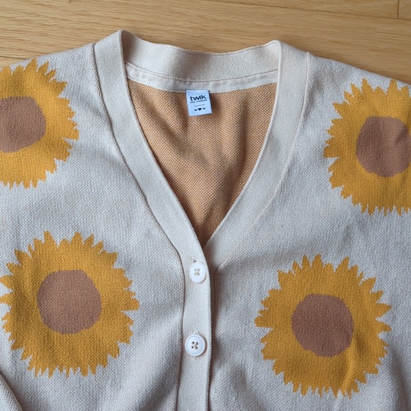 Simon's Twik Cotton Sunflower Cardigan size M - Picture 3 of 6